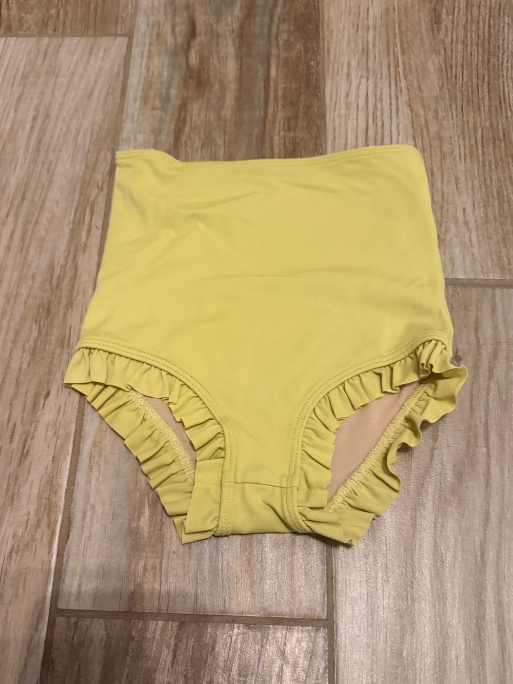 Kortni Jeane Mini Burnt Lime Ruffle Around the Bottom Swim Bottoms